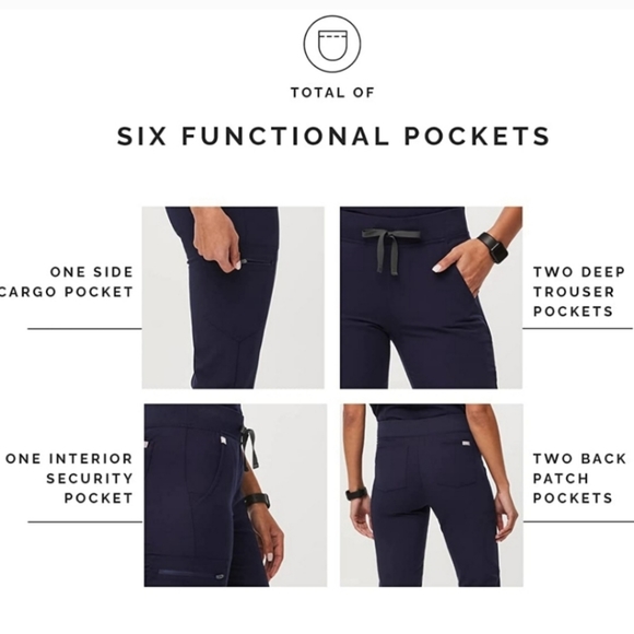 Figs Navy Zamora Jogger Scrub Pants NWT - Picture 3 of 10